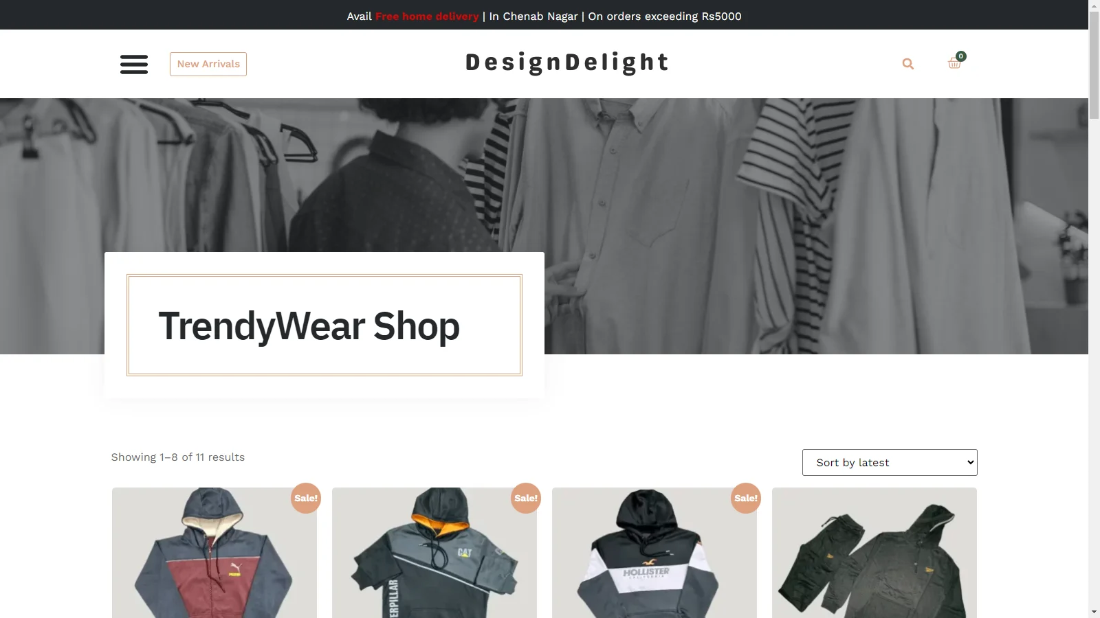 Online store website showcasing eCommerce products and modern design by GreenyWebs.
